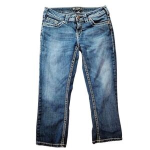 Silver Jeans Co. Womens Bootcut Jeans Blue Denim W29 Embellished Pockets